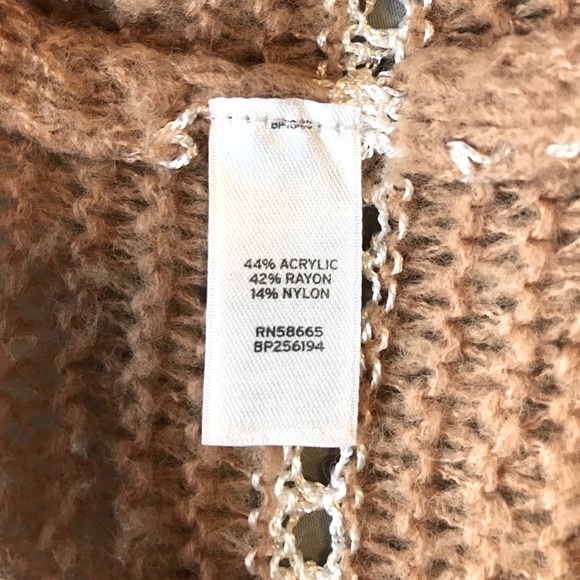 Frenchi cardigan, camel & white - Picture 5 of 5